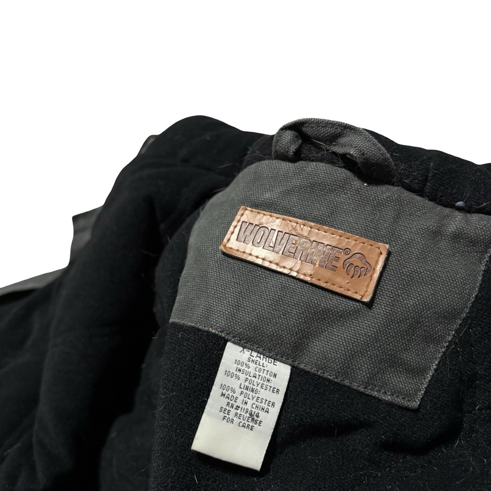 Wolverine Men's Lined Canvas Hooded Jacket Zip Up Green Detroit Size XL 29 x 29 - Picture 7 of 7